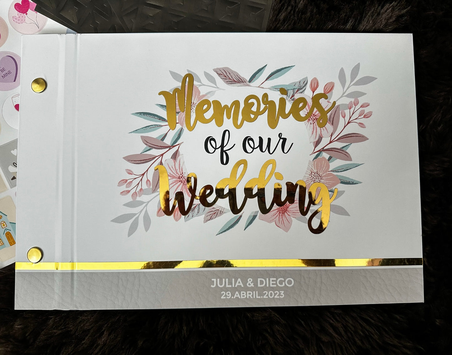 Libro de firmas y fotos para boda "Memories"