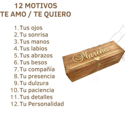 Caja 12 motivos "Te amo"/"Te quiero"